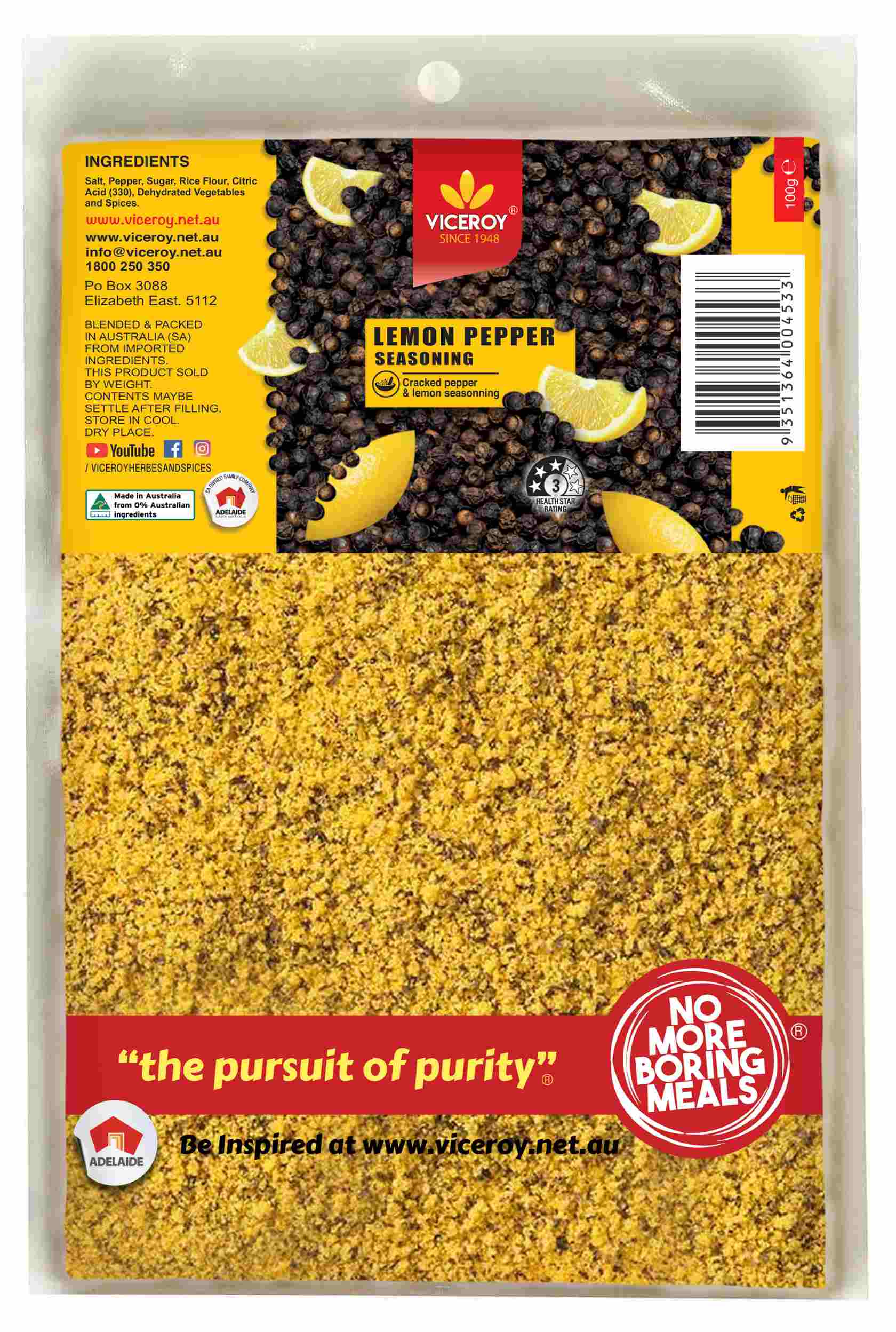 VICEROY® Lemon And Pepper Seasoning
