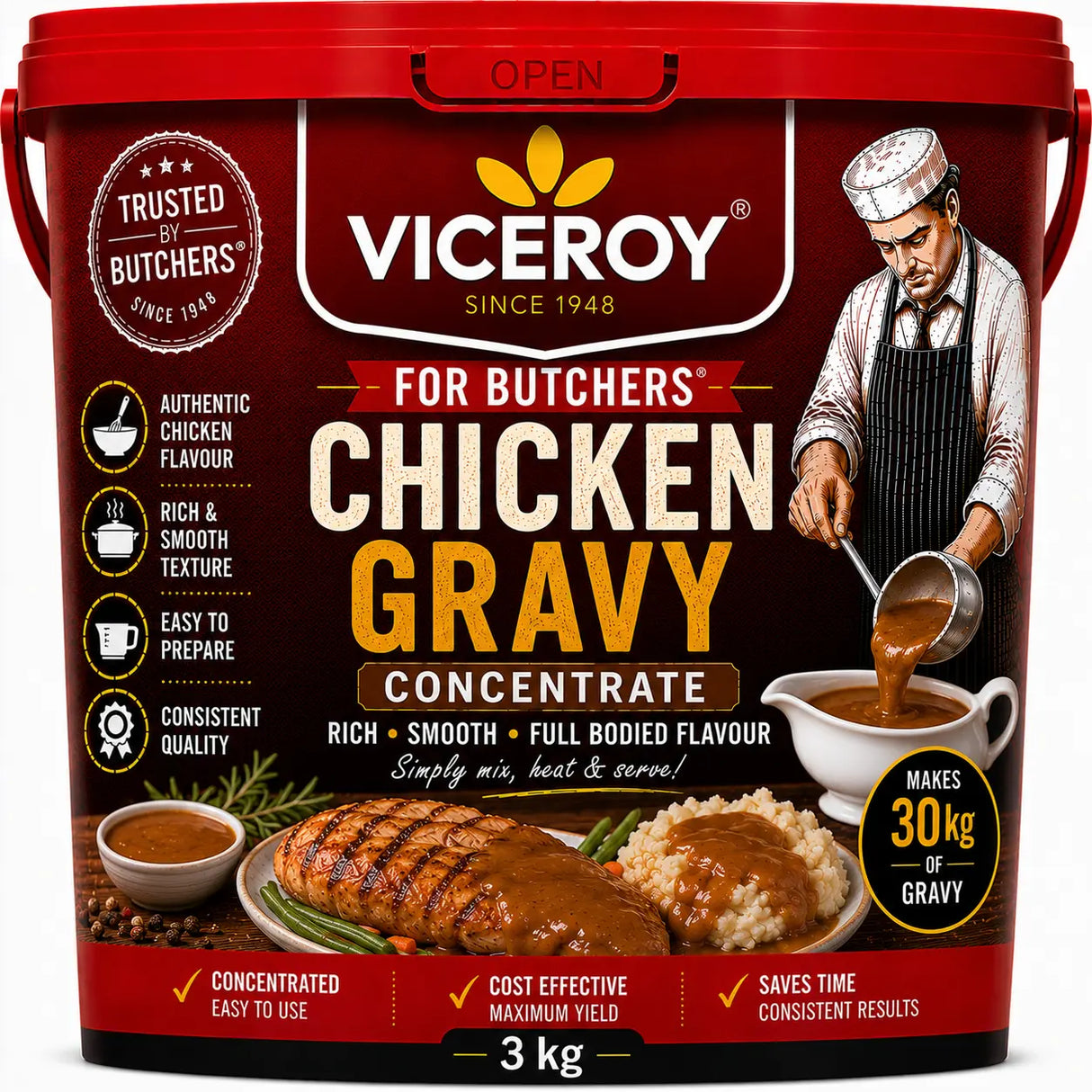VICEROY® For Butchers® Chicken Gravy Concentrate  3kg Viceroy.net.au
